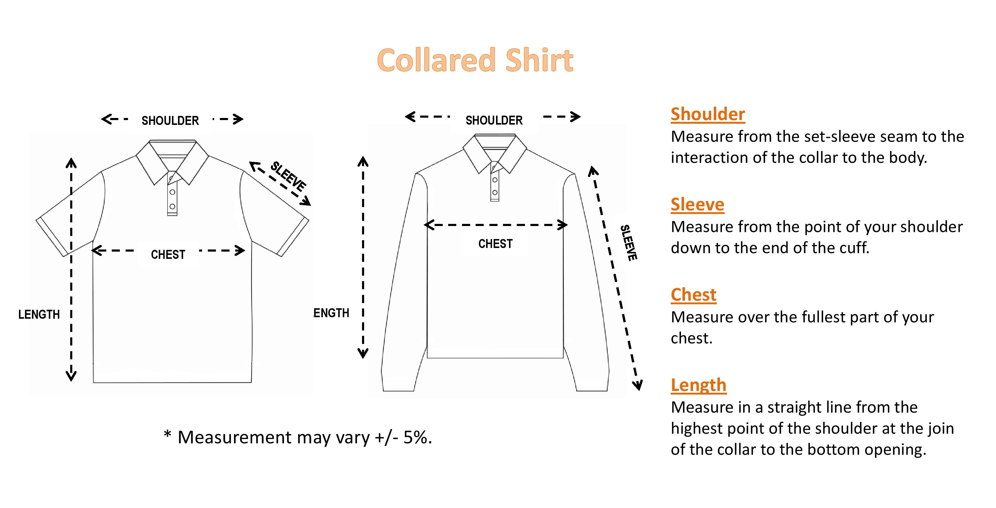 Shirt measurements clearance guide